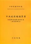 中央政府總預算案附屬單位預算及綜計表-非營業部分110年