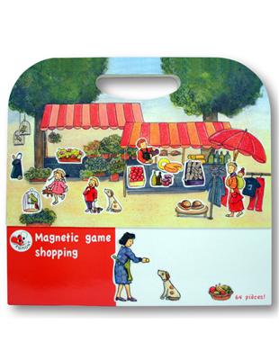 比利時 Egmont Toys 艾格蒙繪本風遊戲磁貼書：開心逛市集 | 拾書所