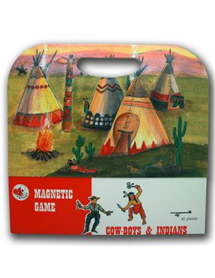 比利時 Egmont Toys 艾格蒙繪本風遊戲磁貼書：牛仔與印地安人 | 拾書所